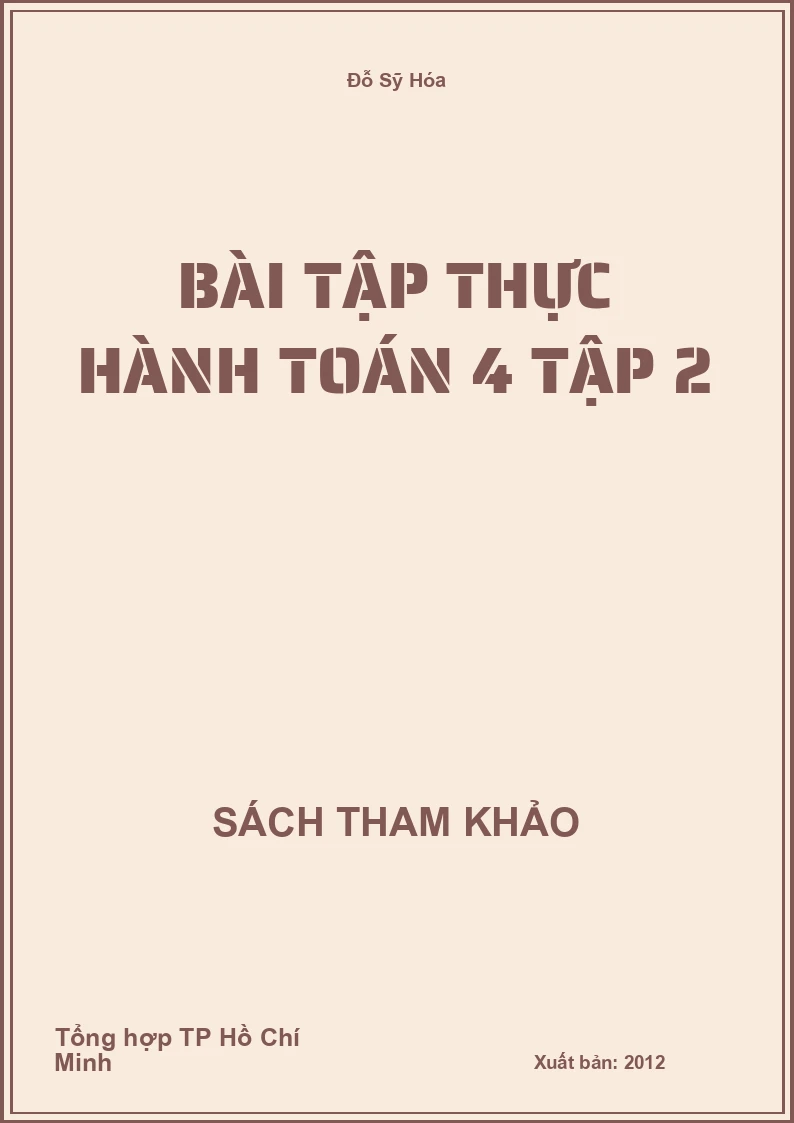Bài tập thực hành toán 4 tập 2