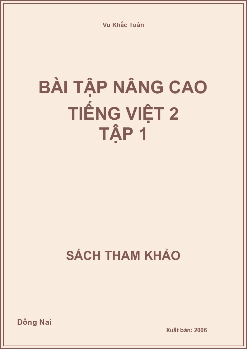 Bài tập nâng cao tiếng việt 2 tập 1