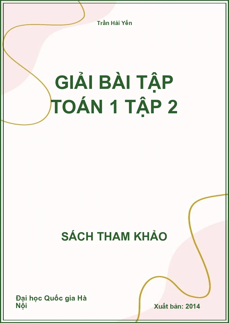 Giải bài tập toán 1 tập 2