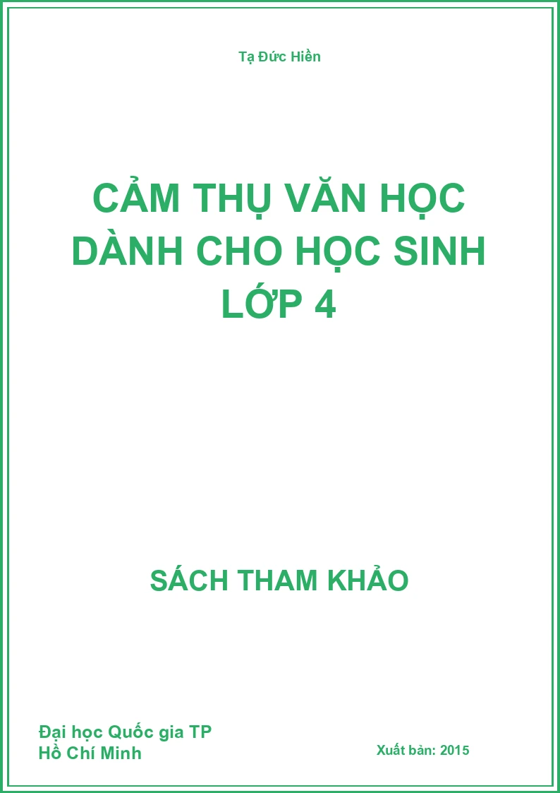 Cảm thụ văn học dành cho học sinh lớp 4