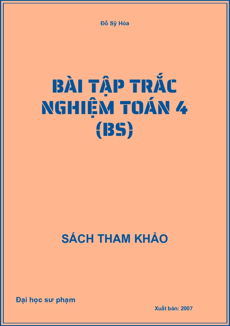 Bài tập trắc nghiệm toán 4 (BS)