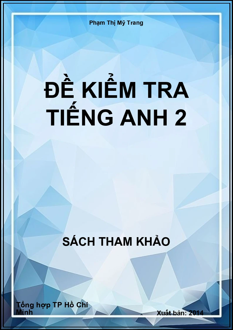 Đề kiểm tra tiếng anh 2