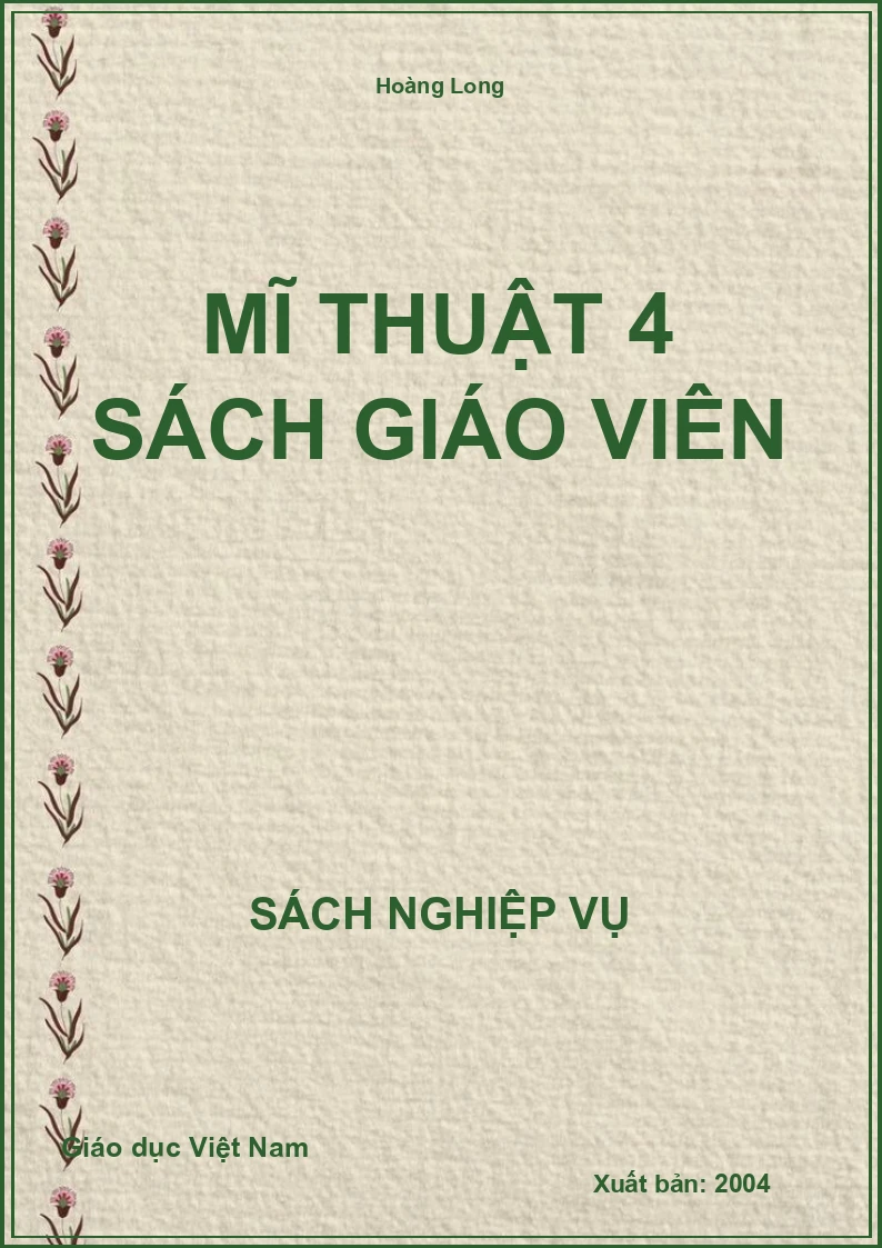 Mĩ Thuật 4 sách giáo viên