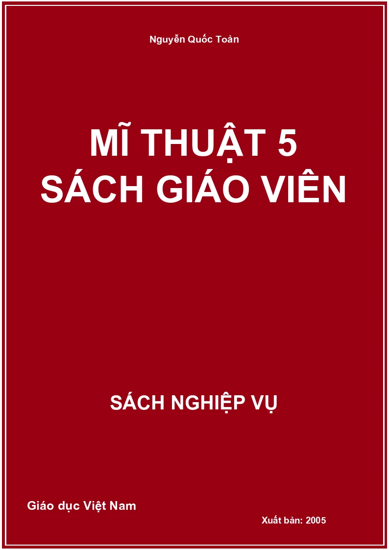 Mĩ Thuật 5 sách giáo viên