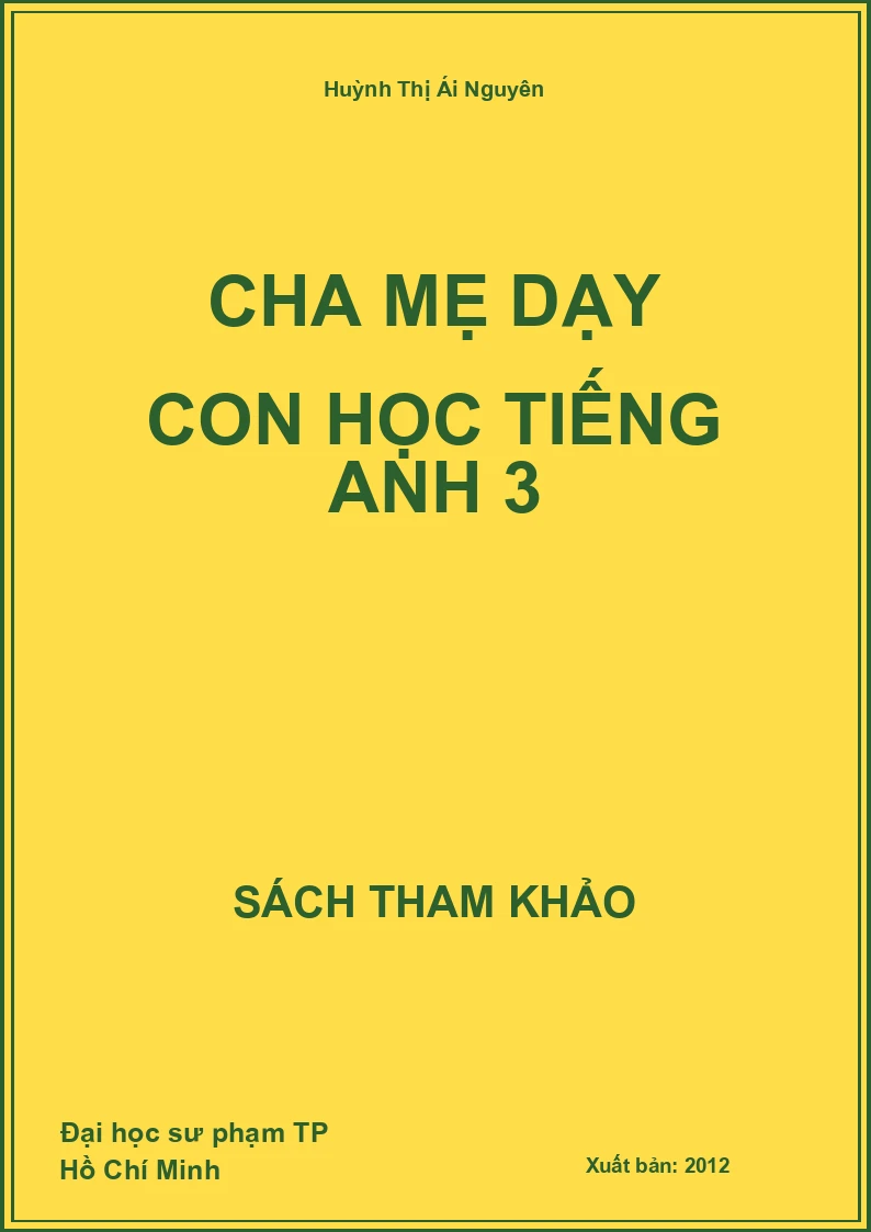 Cha mẹ dạy con học tiếng anh 3