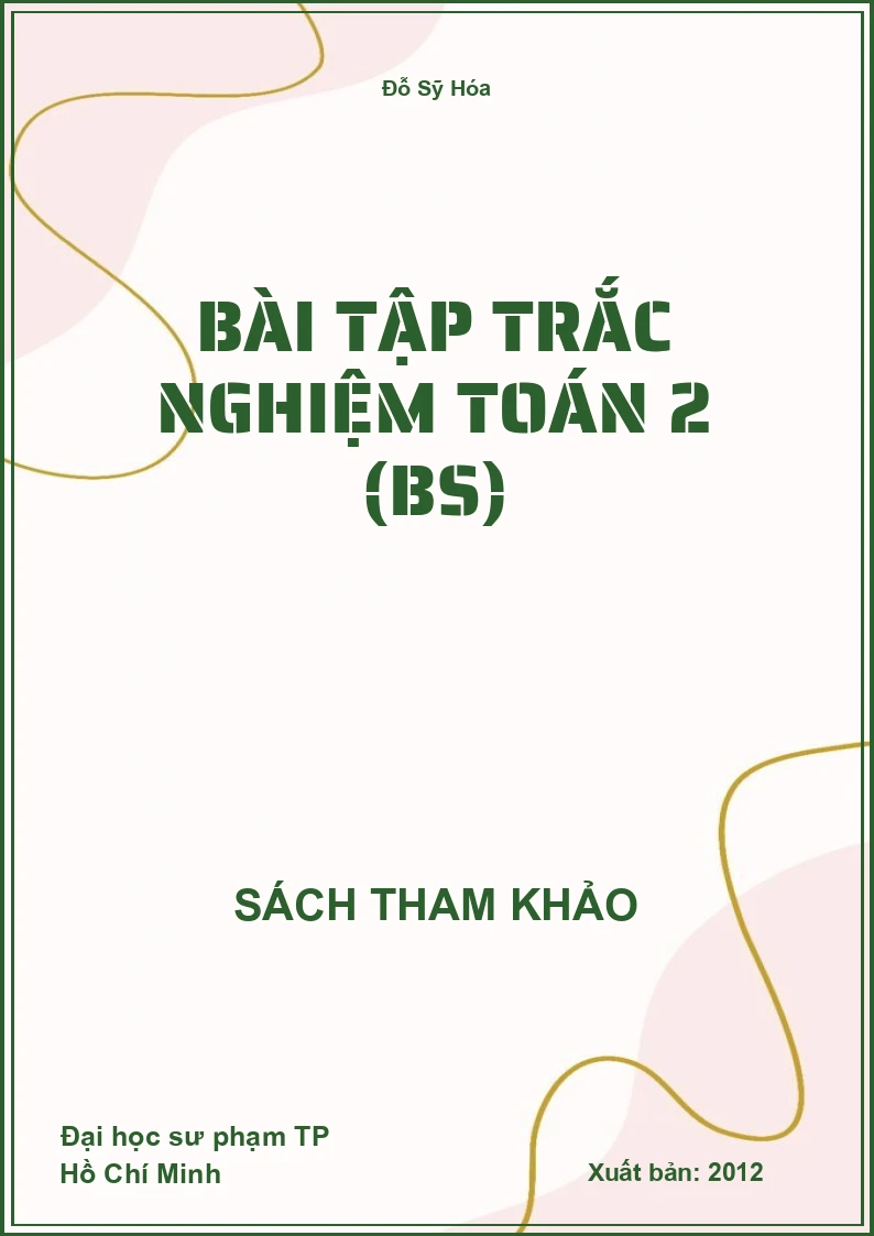 Bài tập trắc nghiệm toán 2 (BS)