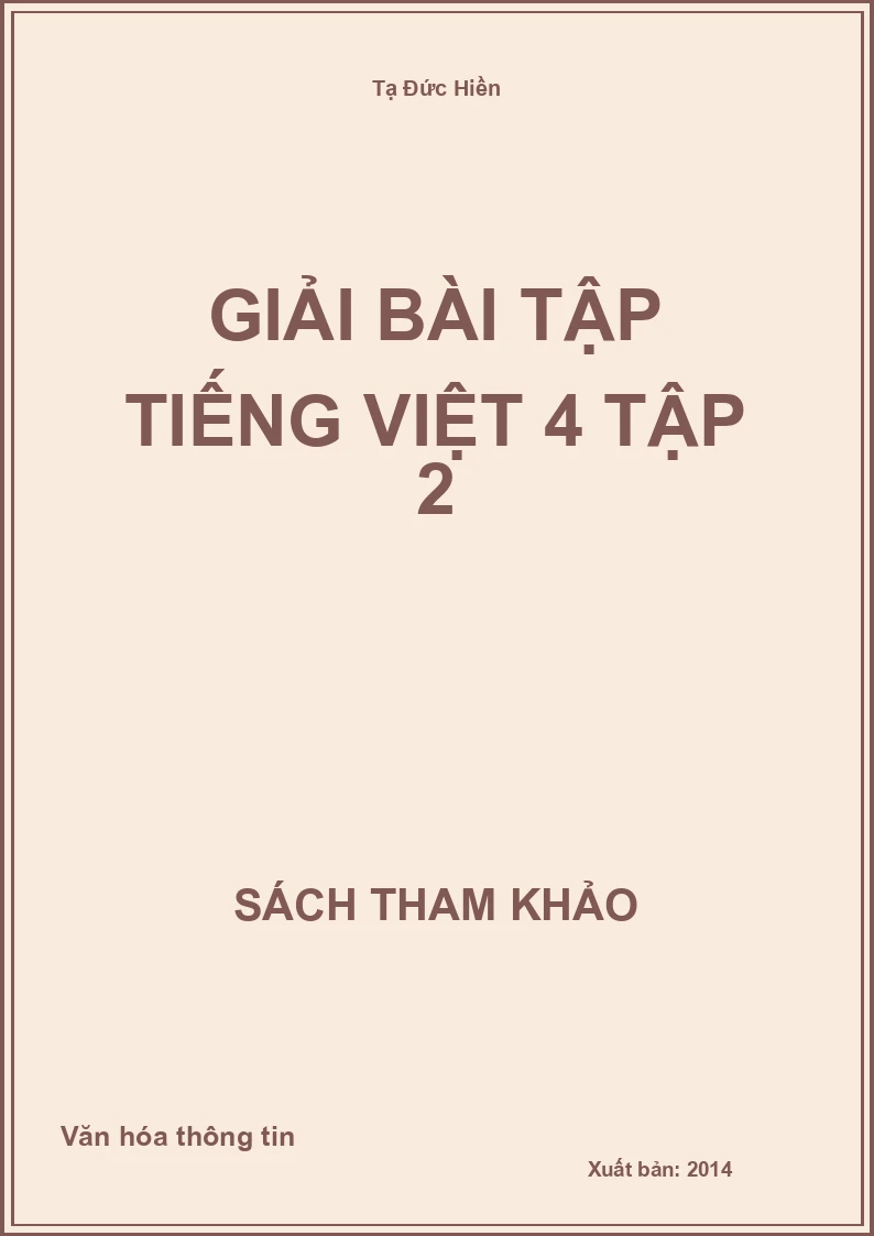 Giải bài tập tiếng việt 4 tập 2
