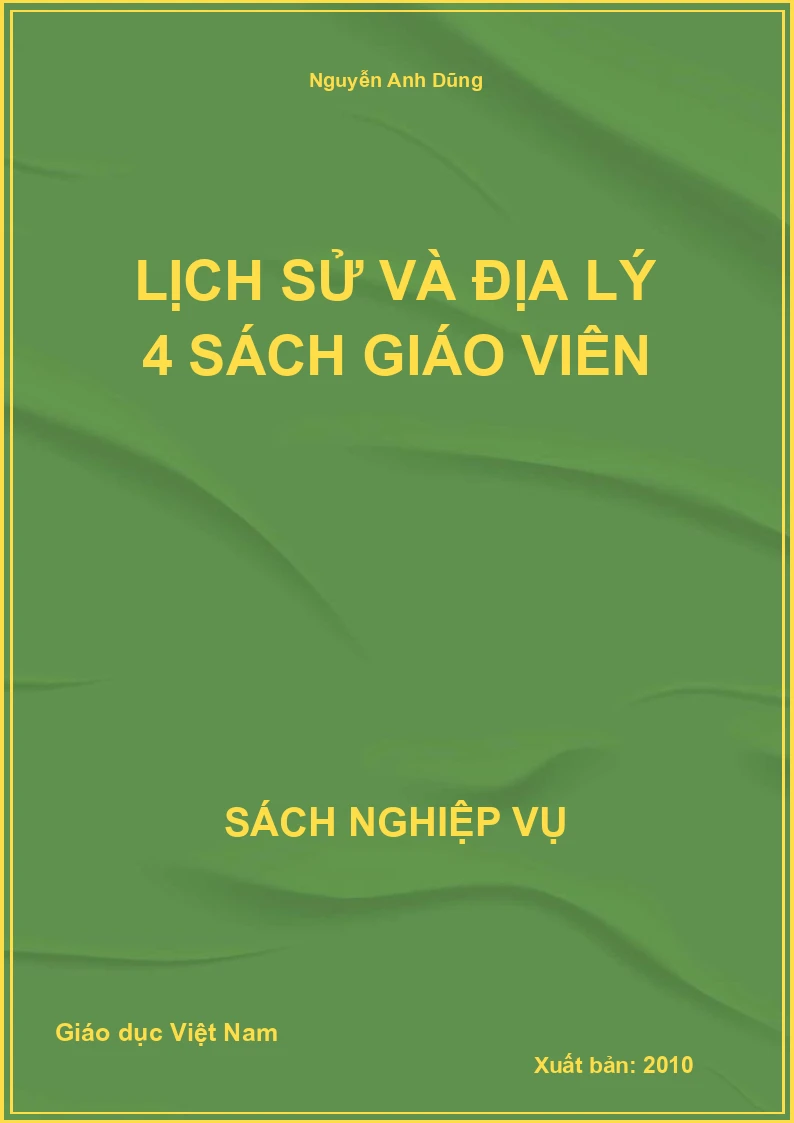 Lịch Sử và địa lý 4 sách giáo viên