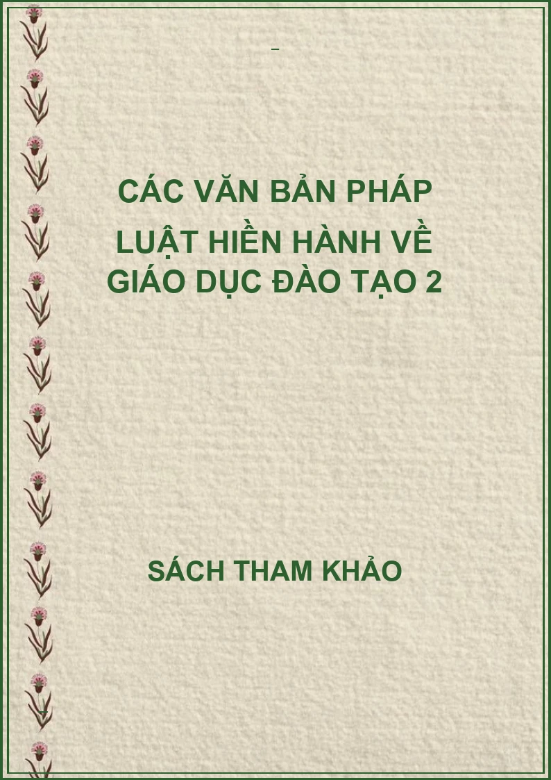 Các văn bản pháp luật hiền hành về giáo dục đào tạo 2