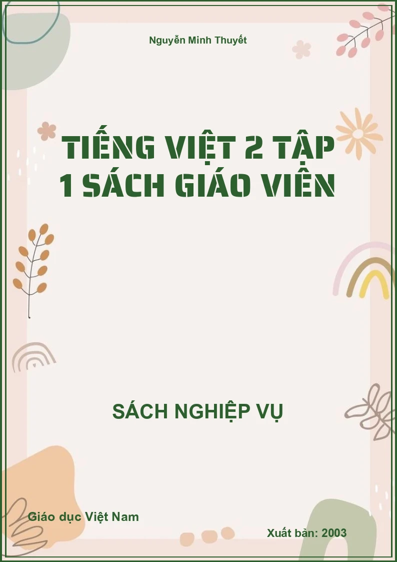 Tiếng Việt 2 tập 1 sách giáo viên