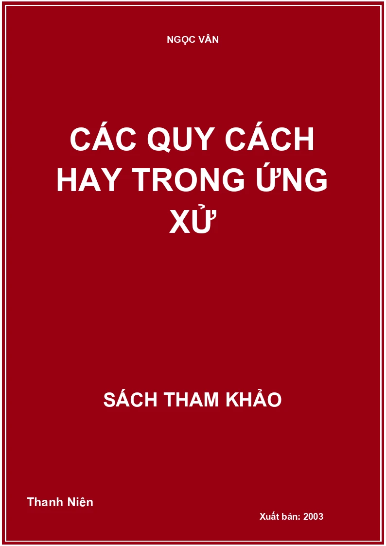 Các quy cách hay trong ứng xử