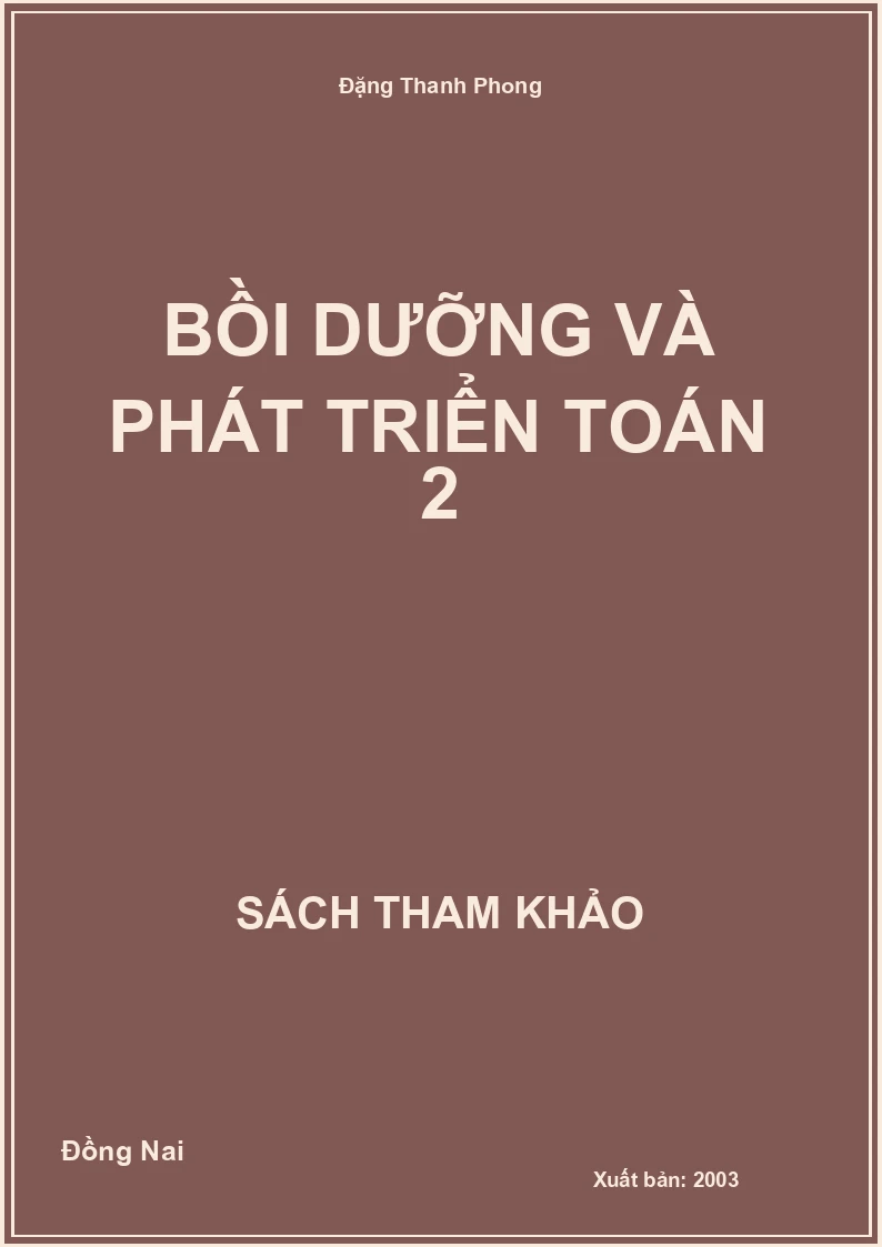 Bồi dưỡng và phát triển toán 2