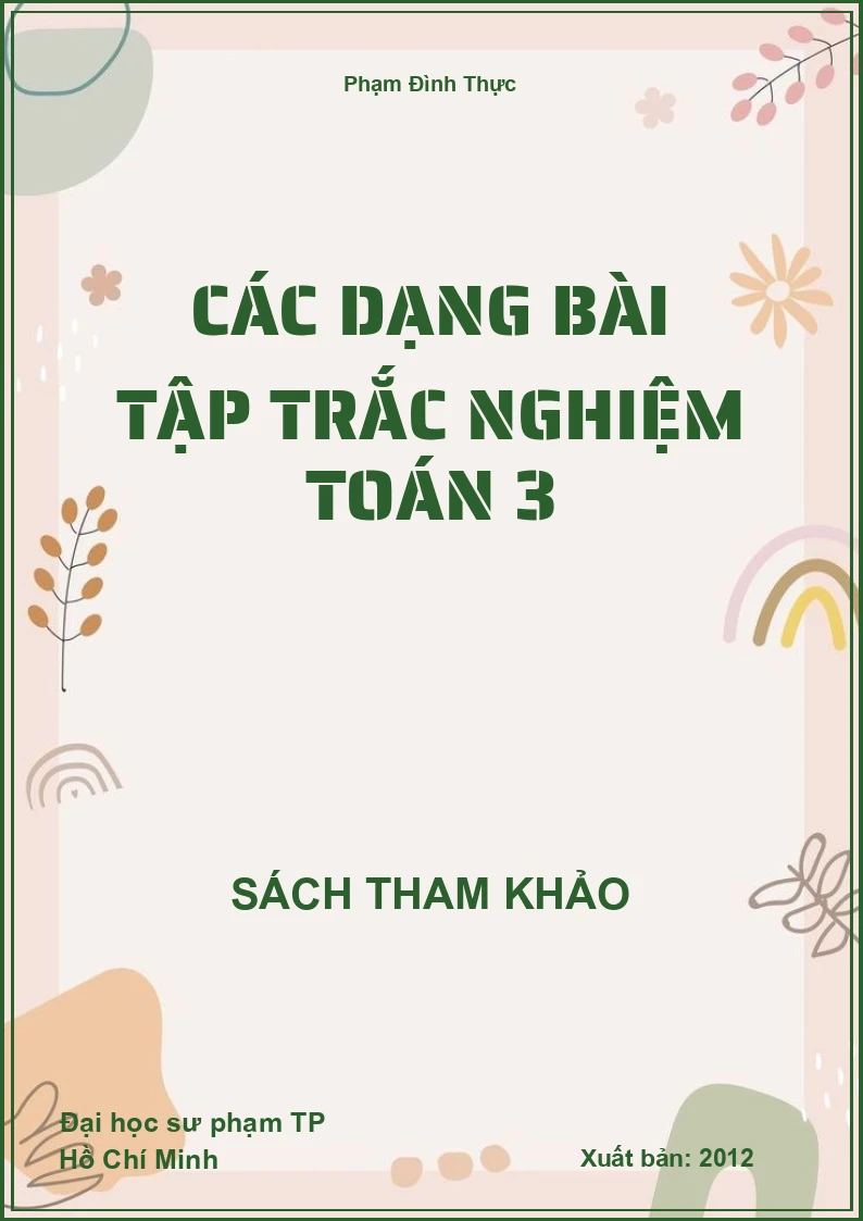Các dạng bài tập trắc nghiệm toán 3