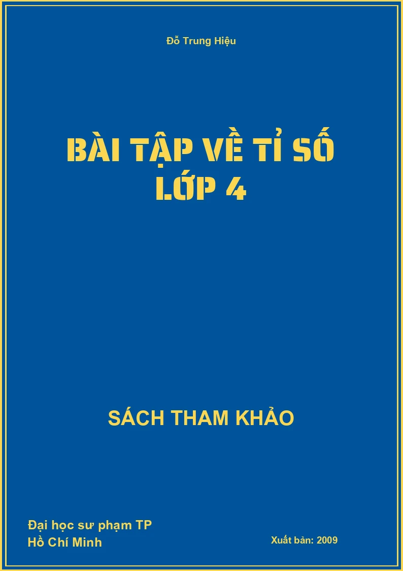 Bài tập về tỉ số lớp 4