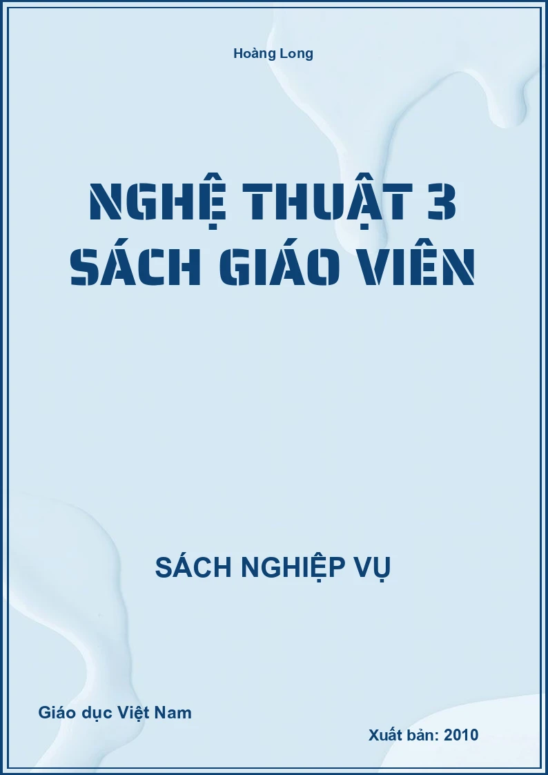 Nghệ Thuật 3 sách giáo viên