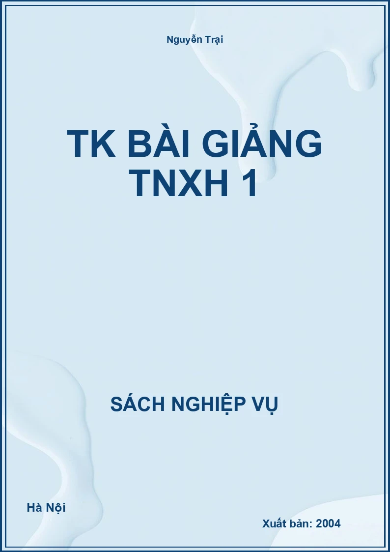 TK Bài Giảng TNXH 1