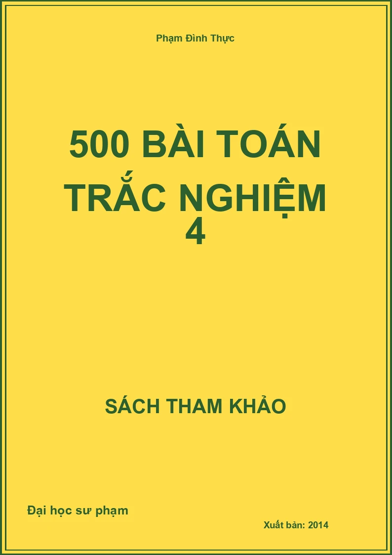 500 bài toán trắc nghiệm 4