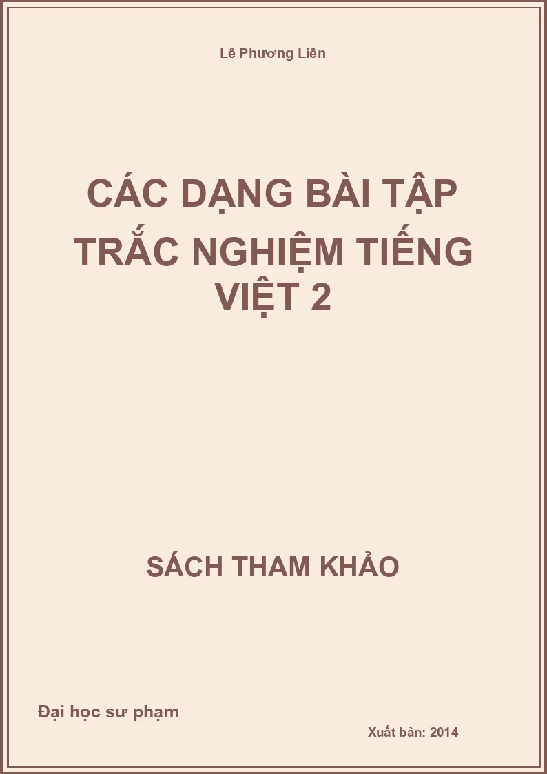 Các dạng bài tập trắc nghiệm tiếng việt 2