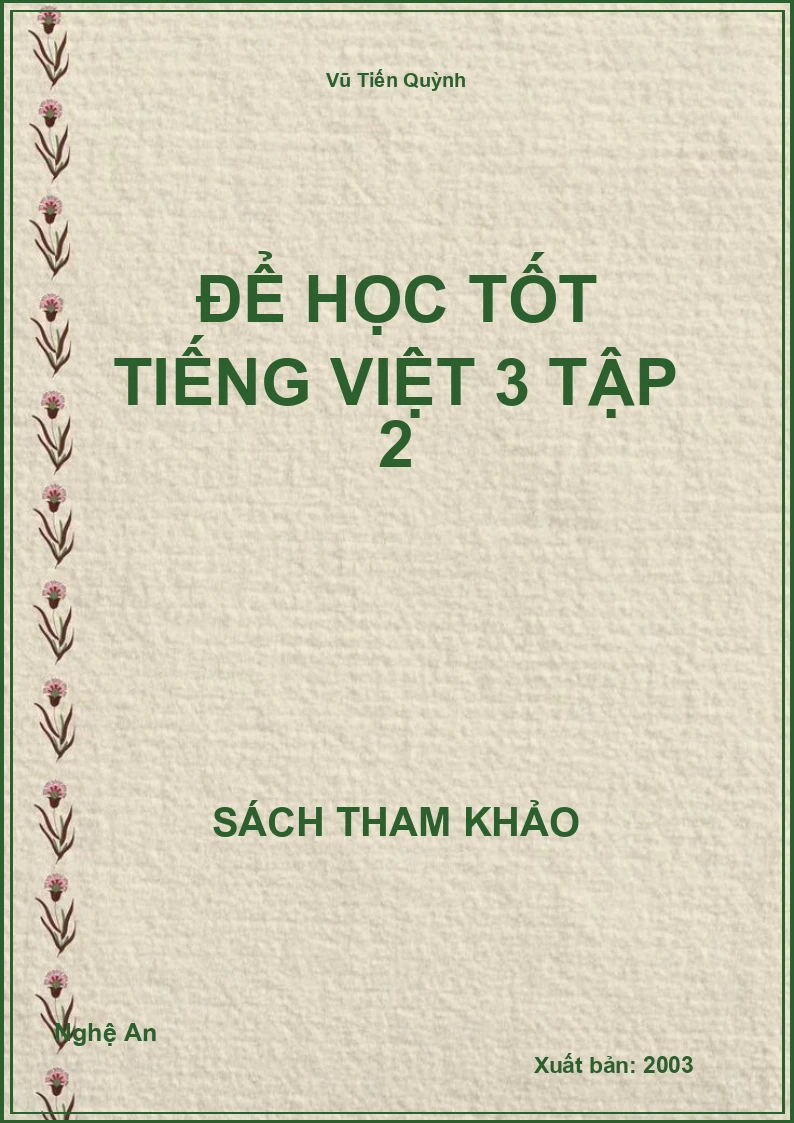Để học tốt tiếng việt 3 tập 2