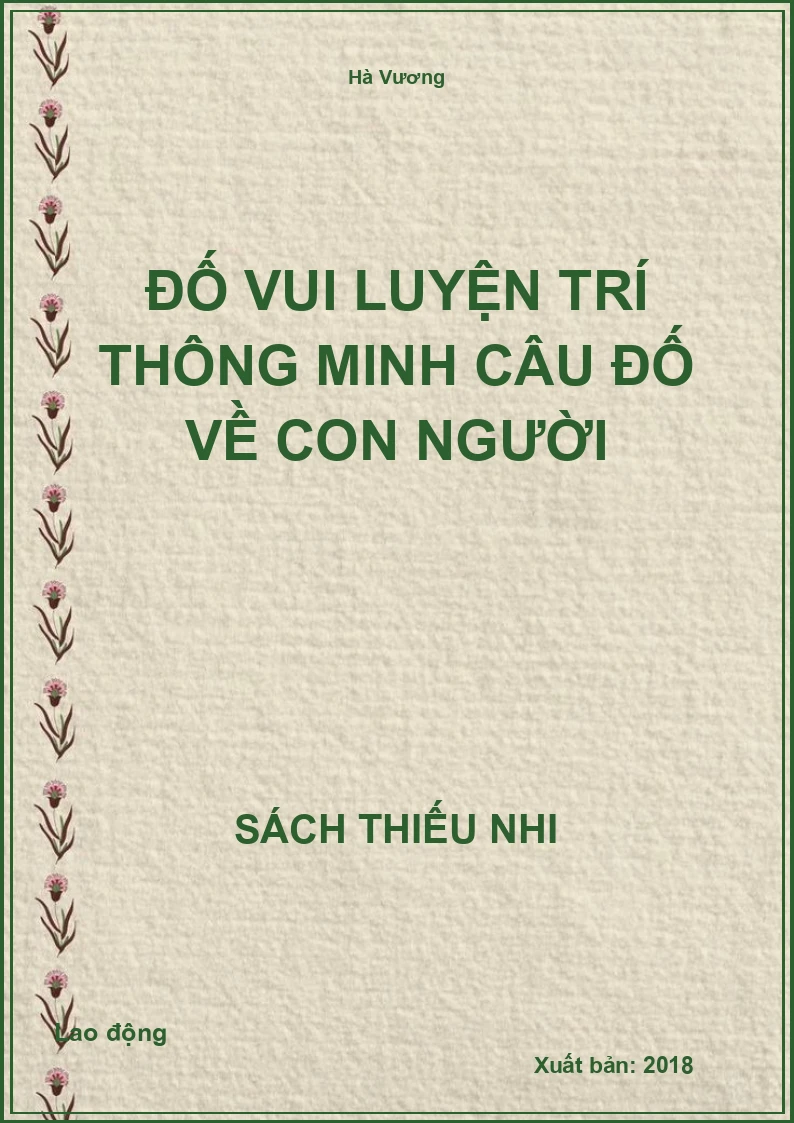 Đố vui luyện trí thông minh câu đố về con người