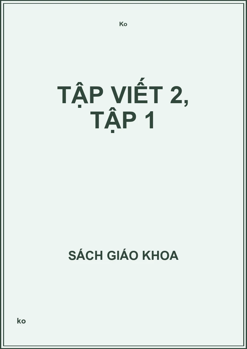 Tập viết 2, tập 1