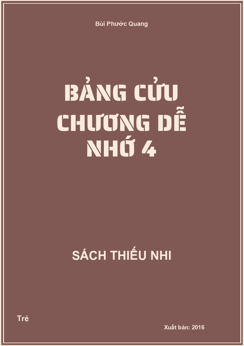 Bảng cửu chương dễ nhớ 4