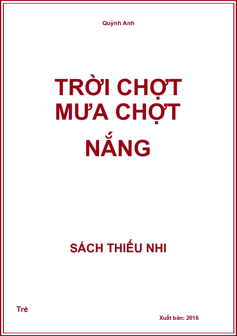 Trời chợt mưa chợt nắng