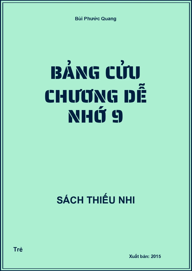 Bảng cửu chương dễ nhớ 9