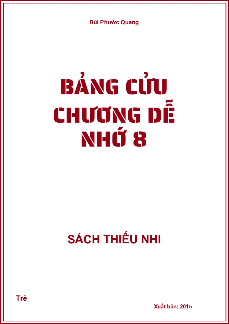 Bảng cửu chương dễ nhớ 8