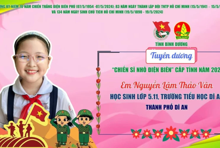 Chúc mừng Nguyễn Lâm Thảo Vân - Chiến sĩ nhỏ Điện Biên cấp tỉnh năm 2024