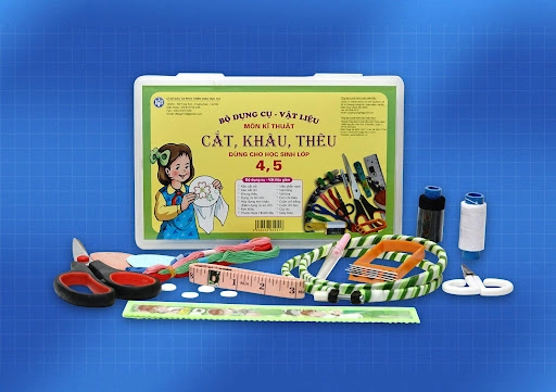 Bộ dụng cụ vật liệu cắt khâu thêu lớp 4+5