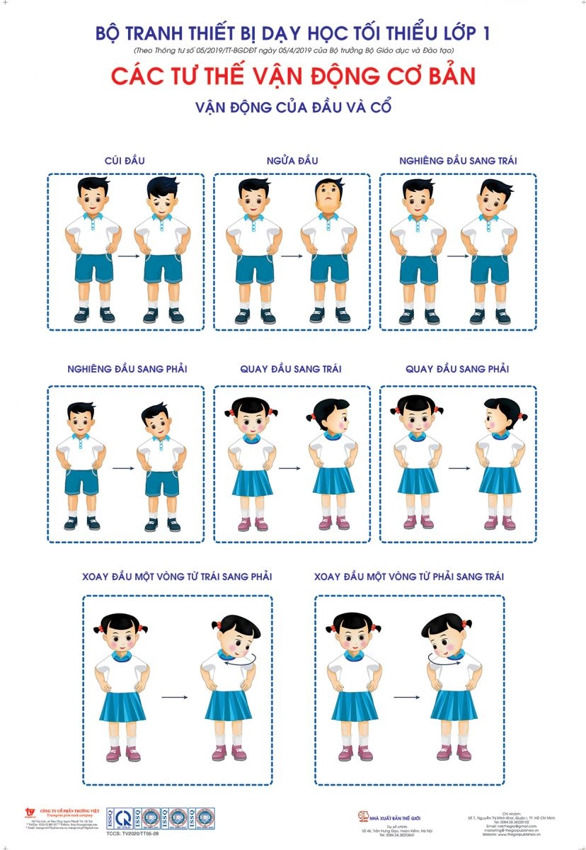 Bộ tranh hoặc video về tư thế vận động cơ bản