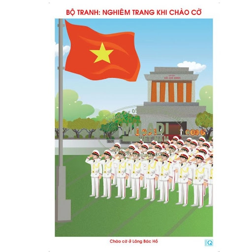 Bộ tranh nghiêm trang khi chào cờ