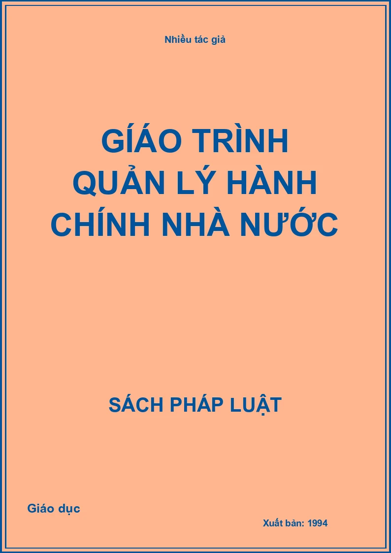 Gíáo trình quản lý hành chính Nhà nước