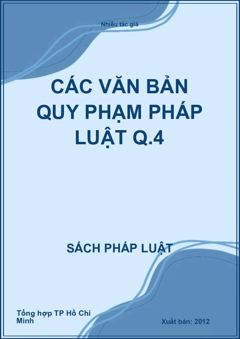 Các văn bản quy phạm pháp luật Q.4