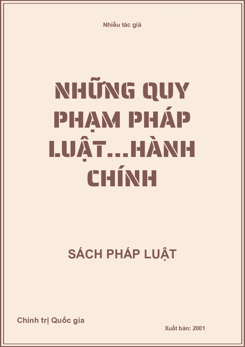Những quy phạm pháp luật…hành chính