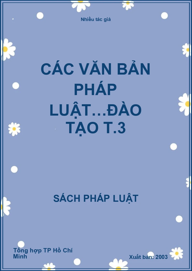 Các văn bản pháp luật…đào tạo T.3