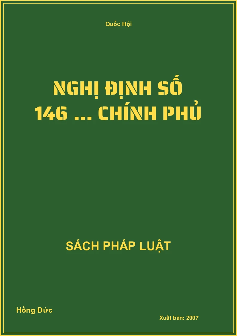 Nghị định số 146 ... chính phủ