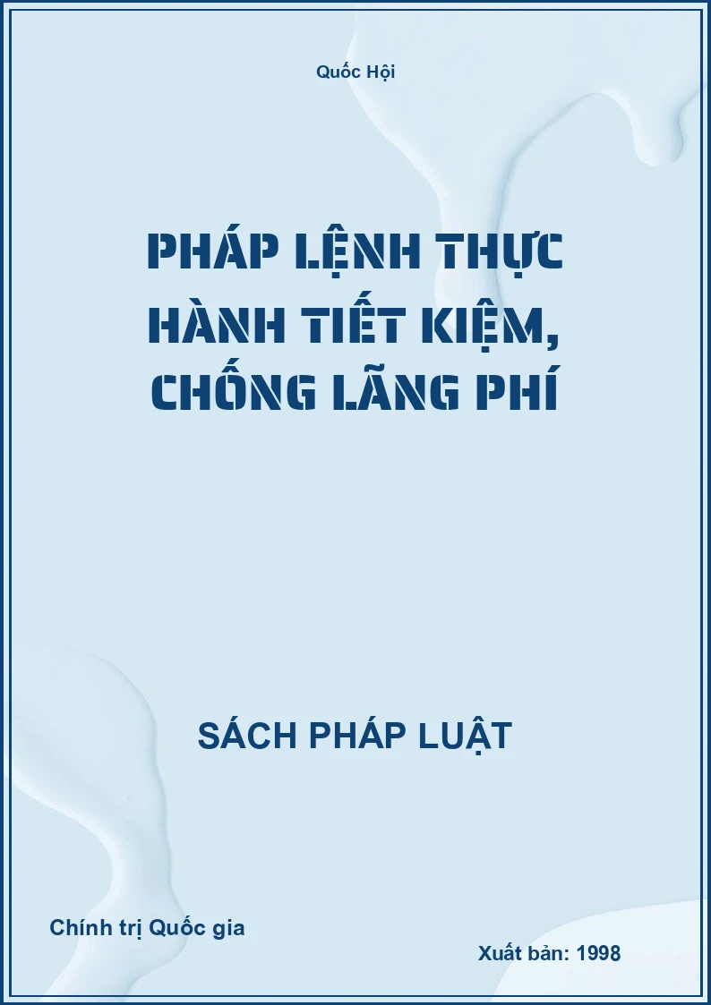 Pháp lệnh thực hành tiết kiệm, chống lãng phí