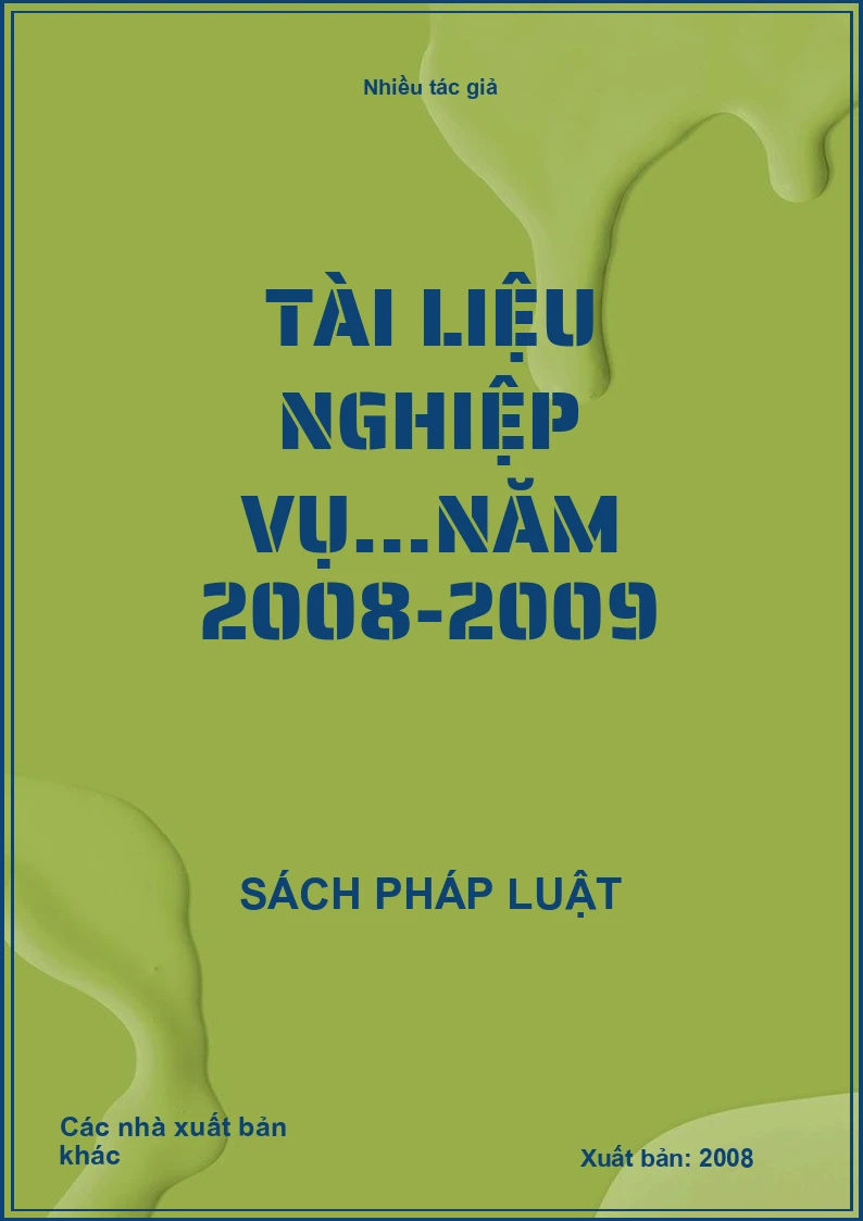 Tài liệu nghiệp vụ…năm 2008-2009