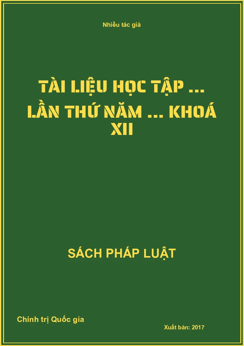 Tài liệu học tập ... lần thứ năm ... khoá XII