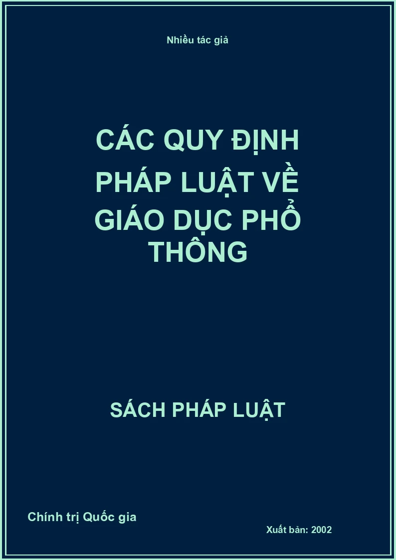 Các quy định pháp luật về giáo dục phổ thông