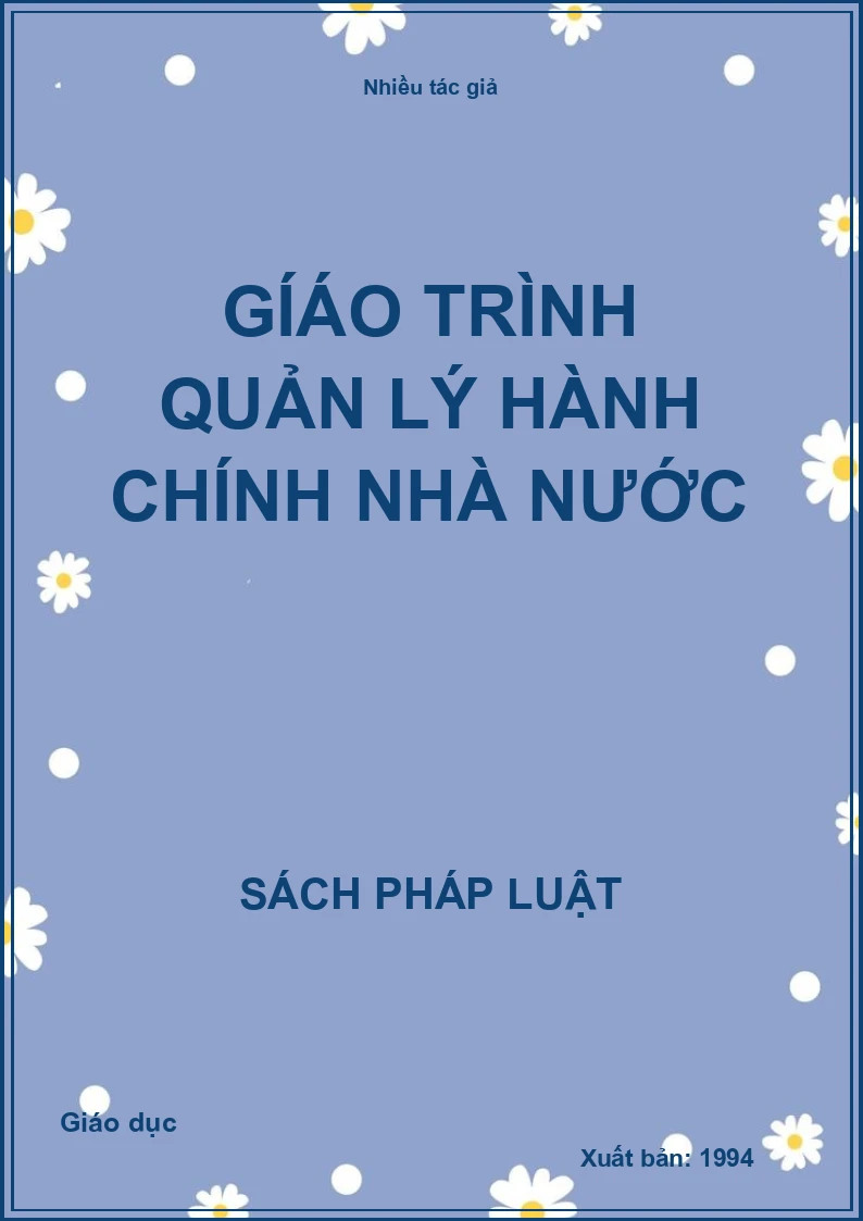 Gíáo trình quản lý hành chính Nhà nước