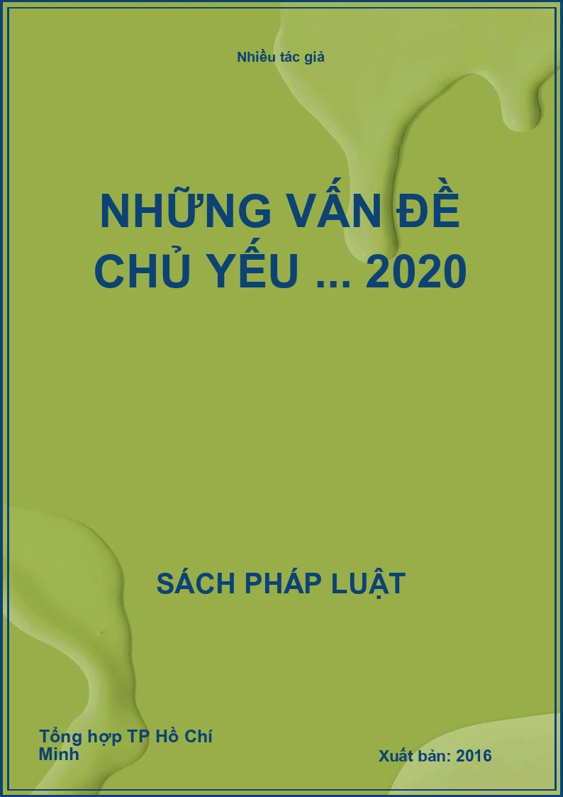 Những vấn đề chủ yếu ... 2020