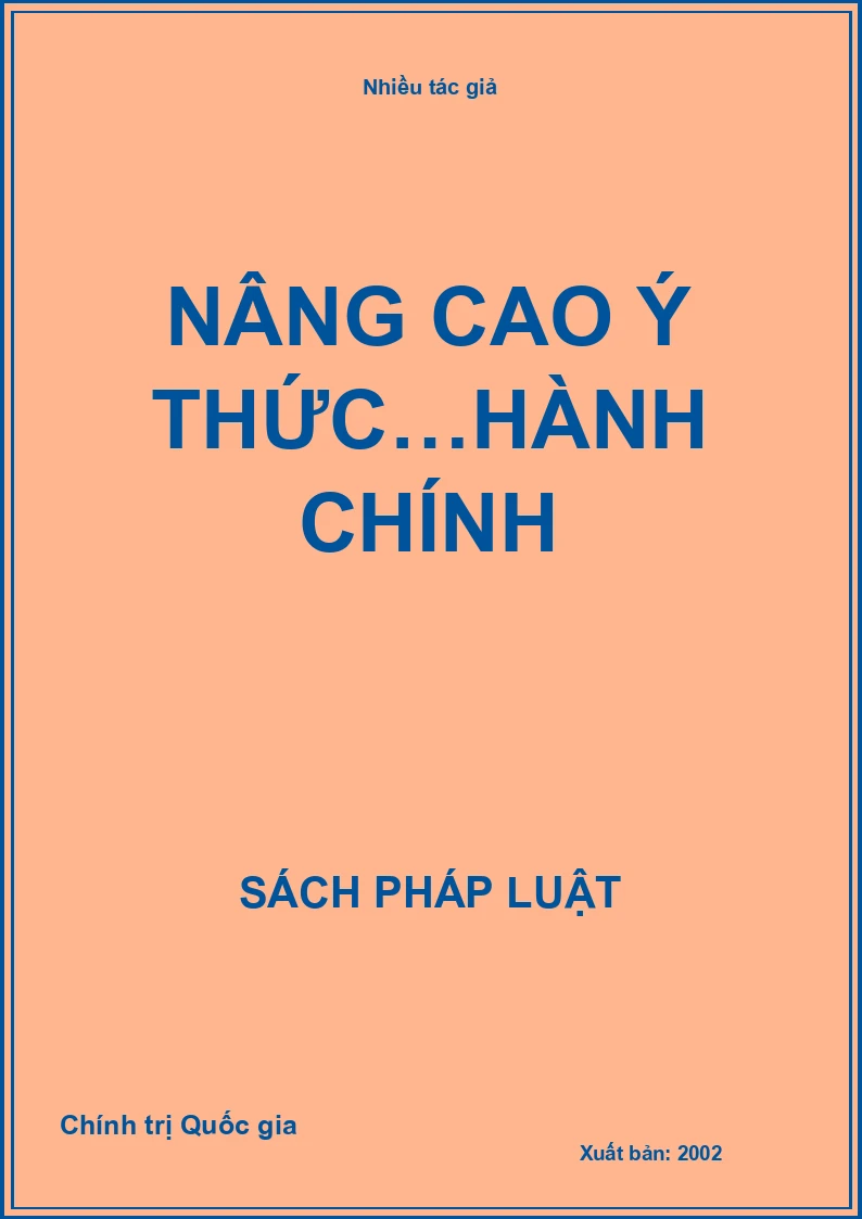 Nâng cao ý thức…hành chính