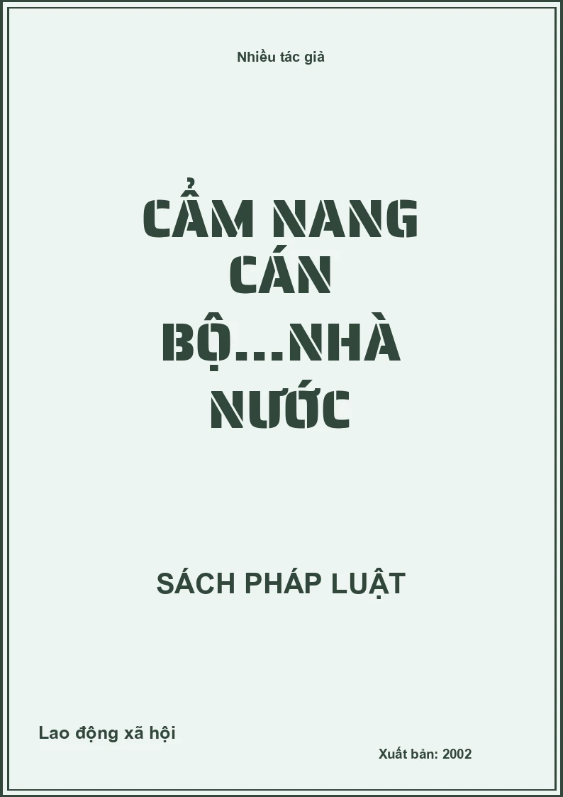 Cẩm nang cán bộ…nhà nước