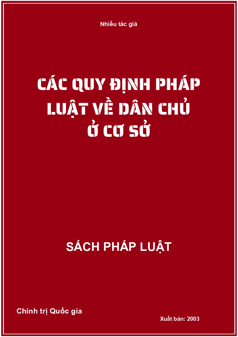 Các quy định pháp luật về dân chủ ở cơ sở