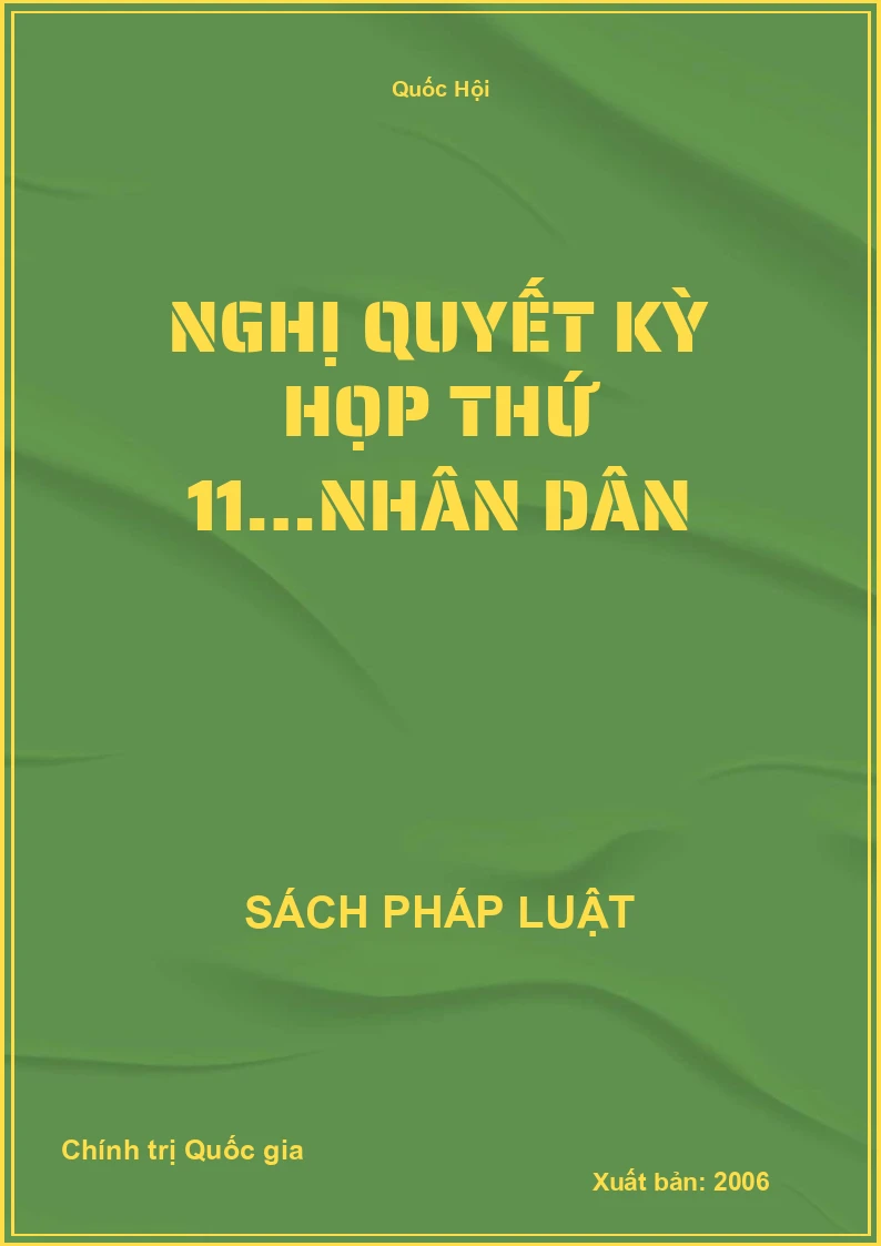Nghị quyết kỳ họp thứ 11…nhân dân