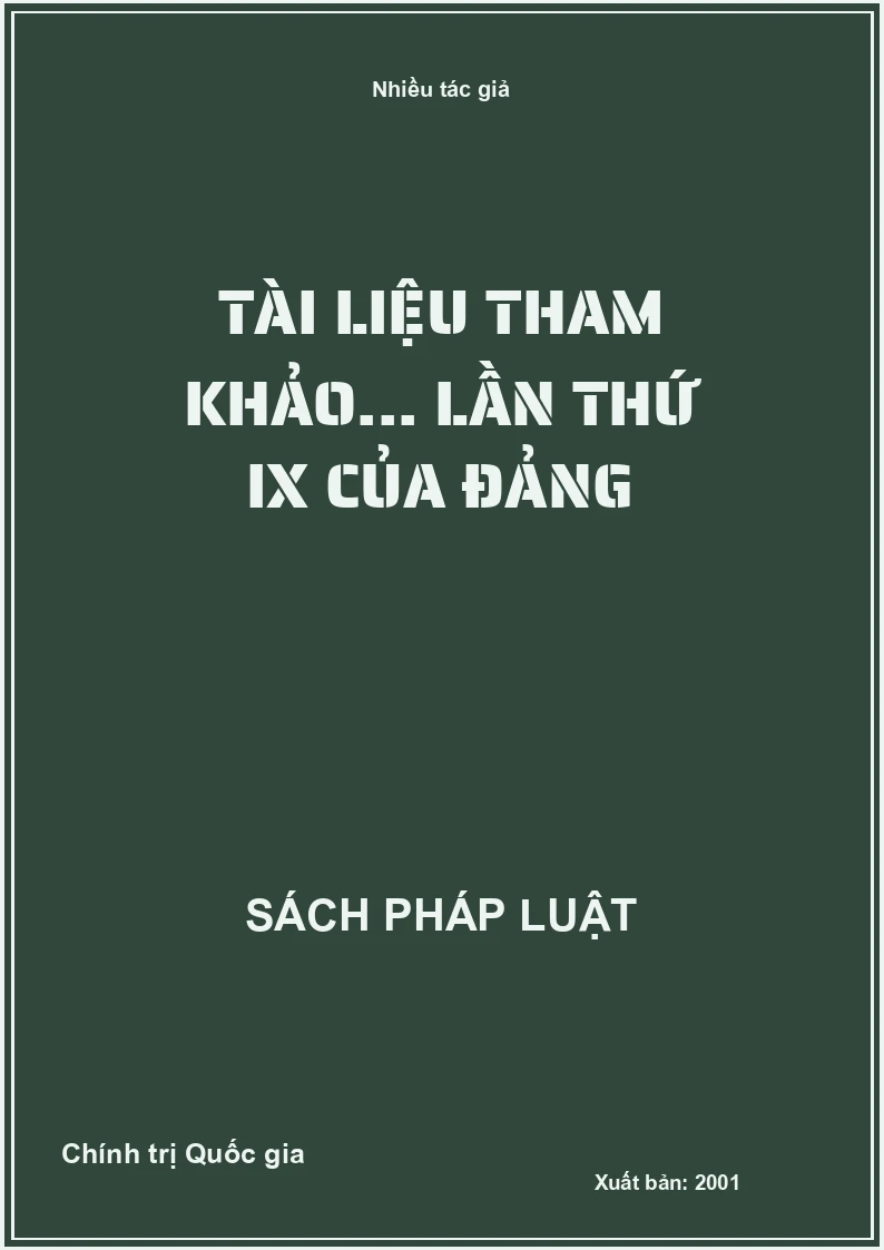 Tài liệu tham khảo... lần thứ IX của Đảng