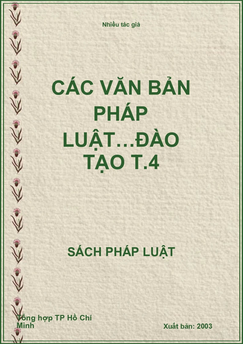 Các văn bản pháp luật…đào tạo T.4